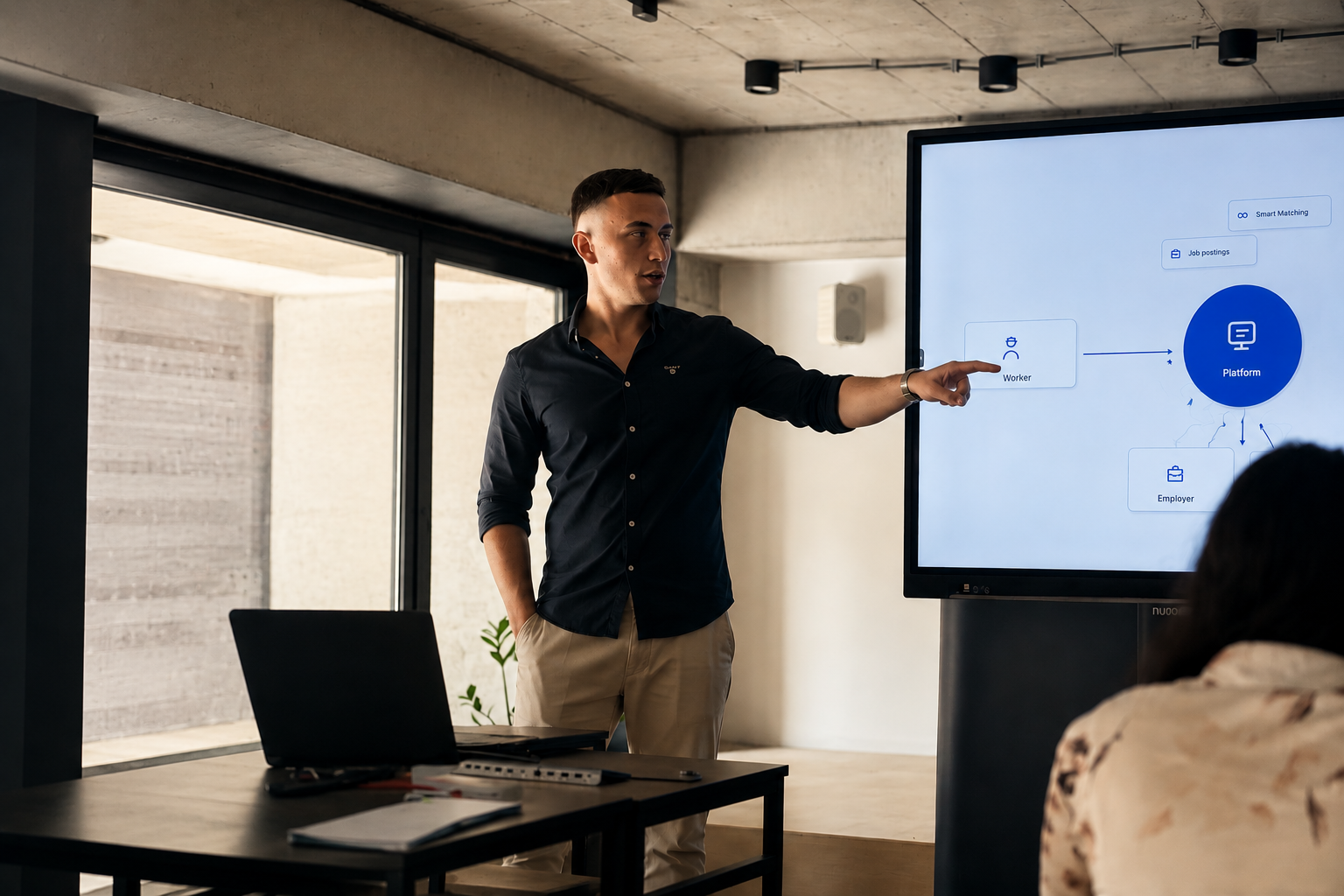 Alek Cekovski presenting a software platform